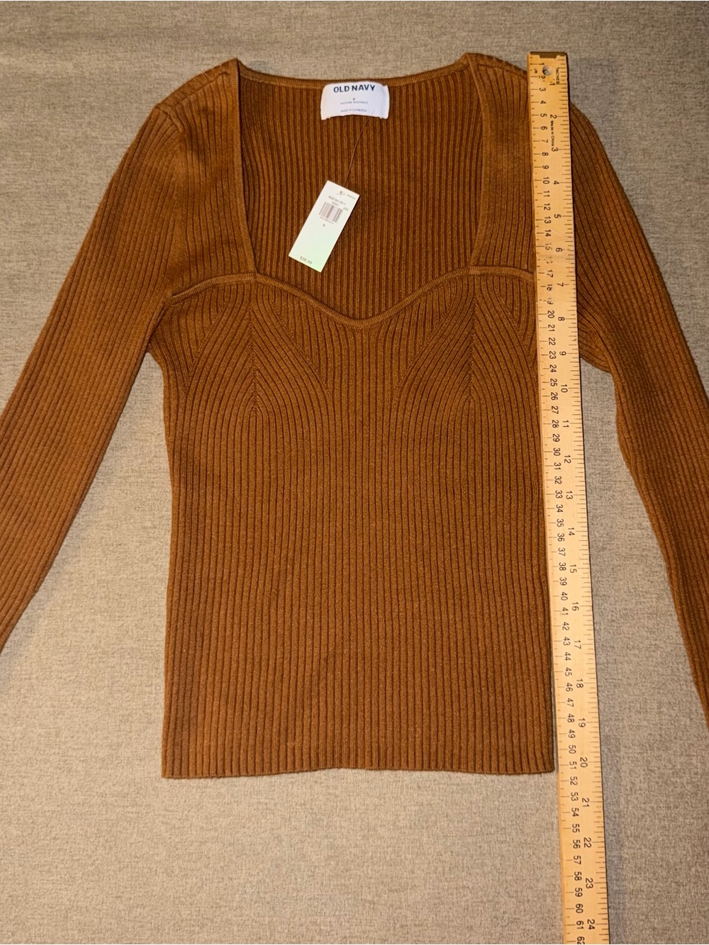 Old Navy Women's Ribbed V-Neck Sweater - Brown